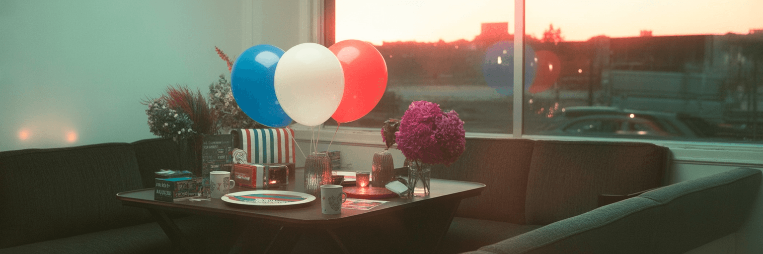 Event celebration with balloons and decorations